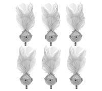 MOTHNUR 6 pièces Ornements Oiseaux Artificiels Plumes Réalistes avec Clips Décoration Noël Jardin Mariage Argentées Résistants Décoloration Fixation Facile et Sécurisée