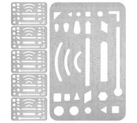 MOTHNUR 6 Pièces Pochoirs à Gomme Acier Inoxydable pour Dessin Technique Protection Précise pour Effacement Outils de Gommage Ergonomiques pour Étudiants et Dessins Géométriques