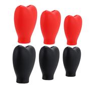 MOTHNUR 6 Pièces Protections Pinceaux Maquillage Étanches Housses Silicone pour Brosse Cosmétique Ensemble Pratique de Rangement Rouge et Noir