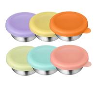 MOTHNUR 6 pièces Stainless Steel Sauce Cups With Sealing Lids Reusable Condiment Containers For Kitchen And Party Use