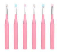 MOTHNUR 6pièces Pinceaux De Maquillage Silicone Multi-usage Pour Sourcils Et Yeux De Brosse Cosmétiques Avec Têtes Transparentes Vert Et Rose Convient à Tous Types De Peau