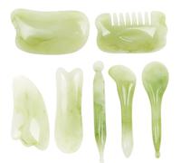 MOTHNUR 7 pièces Gua Sha Face Massager Board Set Outils Massage Visage et Corps Plaques Lisses Anti-ride pour Circulation Sanguine et Soin Peau Adapté Massage Dos et Cervicales