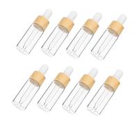 MOTHNUR 8 pièces Lot de Flacons Compte-gouttes Rechargeables Verre avec Pipette Bois pour Huiles Essentielles Voyage Précision et Compacité pour Usage Quotidien et Déplacements