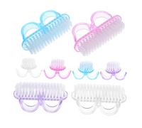 MOTHNUR 8 Pièces Small Nail Brush Set With Handle Nail Dust Cleaner Portable Hand Scrubbing Brushes For Home And Salon Use