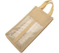 MOTHNUR à Vin Toile de Jute avec Fenêtre Transparente à Main Divisé pour Bouteilles de Vin Tote Bag Rustique pour Bouteilles Rangement Élégant pour Cadeau et Transport Sécurisé