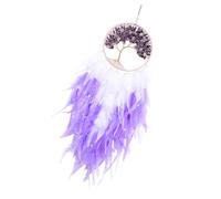 MOTHNUR Attrape-Rêves en Cristaux Arbre de Vie et Plumage Pendentif Suspendu Romantique pour Décoration Intérieure Ornement Maison et Chambre Capteur Rêves Élégant et Symbolique