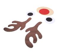 MOTHNUR Autocollants de Noël en Feutrine Motif Tête de Renne Lot 1 Set Décoration Murale et Fenêtre Réutilisable Autocollants pour Fête de Noël Décor Intérieur Festif