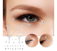 MOTHNUR Autocollants Gems Visage Auto-adhésifs Pierres Précieuses Pailletées pour Maquillage Festival et Décoration DIY Stickers Éclatants pour Yeux et Peau