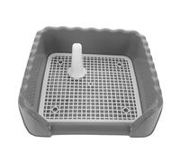 MOTHNUR Bac à Litière pour Chien Taille Moyenne en Plastique Gris Étoilé avec Grille Anti-souillure et Colonne D’Attraction, Plateau D’Apprentissage Propreté Intérieur, Facile à Nettoyer,