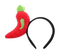 MOTHNUR Bandeau Fantaisie Piment Rouge Vif Serrage-Tête Amusant en Matière Douce Accessoire Coiffure pour Fête D’Anniversaire et Déguisement Halloween Bandeau Original pour Femme