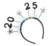 MOTHNUR Bandeau Nouvel An Argenté avec Étoiles et Paillettes Accessoire Cheveux Léger pour Fêtes de Noël et Réveillon Décoration Festive Unique