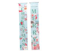 MOTHNUR Bannière Suspendue de Noël pour Porte Rideau Décoratif Imprimé Matériau Solide Motif Festif Créatif Décoration Intérieure pour Fête de Noël Lot 1 Paire