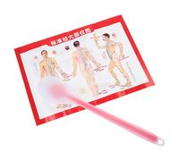 MOTHNUR Bâton de Massage en Silicone 38 Cm Rouge Schéma Points D’acupression, Outil de Tapotement Corporel Souple, Masseur Dos et Épaules pour Bien-circulation Sanguine