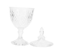 MOTHNUR Bocal Bonbons Verre Transparent Style Européen Bocal de Rangement avec Relief Couronne pour Décoration et Stockage Compact