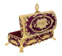 MOTHNUR Boîte à Bijoux Vintage Métal Robuste Organisateur Accessoires Rétro pour Femmes Coffre de Rangement Élégant pour Bijoux et Objets Précieux Design Classique Européen