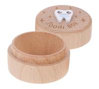 MOTHNUR Boîte à Dents de Lait en Bois Naturel 15 Cm, Rangement pour Cheveux de Bébé et Dents Perdues, Boîte Souvenir pour Garçon et Filles Garçon Fille, Présent Solide et Pratique