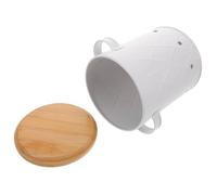 MOTHNUR Boîte à Oignons Et Légumes Aérée De Taille Moyenne En Plastique Robuste Avec Couvercle En Bambou, Conservation Portable Pour Pommes De Terre, Ail Et Usage Domestique