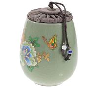MOTHNUR Boîte à Thé Céramique Vintage Motif Fissuré Cache Pot Scellée Hermétique pour Thé Vrac et Café Récipient Portable Humidité Design Délicat