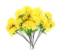 MOTHNUR Bouquet de Fleurs Artificielles Chrysanthemum Jaune pour Cimetière Simulation Réaliste pour Célébration Décoration Funéraire Respectueuse et Distinctive