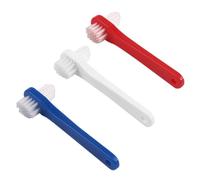 MOTHNUR Brosse à Dentier Double Tête 3 Pièces Petite Taille Brosse à Dents Pour Prothèse Adultes Nettoyage De Précision Zones Difficiles D'accès Couleurs Blanc, Rouge, Bleu