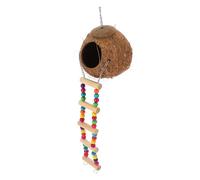 MOTHNUR Cachette pour Reptiles Coque de Noix Naturelle avec Échelle Suspendue Maison Décorative pour Terrarium Gecko et Tortue Terrestre Nid Amusant et Sûr pour Hamsters et Oiseaux