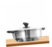 MOTHNUR Casserole Hot Pot Induction Acier Inoxydable Épaisse Double Compartiment pour Cuisson Simultanée Résistante Rouille et Poignée Solide Ergonomique Facile à Nettoyer