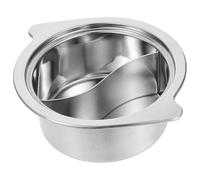 MOTHNUR Casserole Inox 16 Cm pour Marmite Chaude Double Compartiment, Pot de Cuisson Épaissi Anti-brûlure, Ustensile la Cuisine Compatible Induction pour Fondue et Soupe Familiale