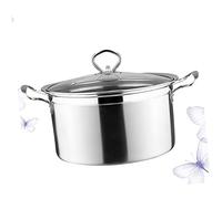 MOTHNUR Casserole Inox pour Induction et Gaz Marmite Débordement Antiadhésive avec Fond Renforcé Casserole à Lait et Soupe Résistante Base Diffuseur Chaleur Cuisson Familiale