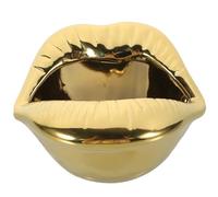 MOTHNUR Cendrier en Céramique Créatif de Lèvres, Finition Électrolytique Cuivre Antique, Anti-dérapant, Décoratif pour Maison, Bureau, Bar - Accessoire Original pour Cigarettes, Présent