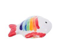 MOTHNUR Ceramic Floating Fish Ornaments Hand Painted Realistic Aquarium Decorations for Fairy Garden and Striped Design Ceramic Fish Tank Décor