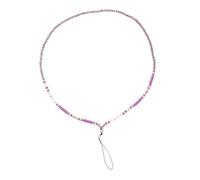 MOTHNUR Chaîne de Téléphone Portable en Perles Lettres en Argile Polymère pour Femme, Corde Suspendue Décorative Diy, Accessoire Léger en Violet, Style Créatif, Taille Moyenne