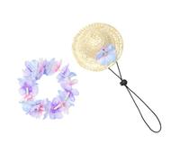 MOTHNUR Chapeau pour Chien avec Couronne Hawaïenne Protection Solaire Accessoire Mode pour Petits Animaux pour et