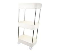 MOTHNUR Chariot de Cuisine Mobile Blanc Étagère Roulante Multi Usage avec Cadre Rehaussé Chute Organisateur Polyvalent pour Rangement Utensiles et Accessoires Maison