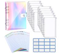 MOTHNUR Classeur Transparent avec Pochettes Zippées Budget Planner avec Budgétaires et Stickers pour Organisation de Finances Personnelles Léger et Portable pour Maison et Voyage
