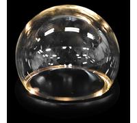 MOTHNUR Cloche en Verre Sphérique 12 Cm Socle Lumineux à Rainure en Bois, Couverture Décorative pour Fleurs Éternelles, Dôme en Verre Transparent, Décoration Maison et Boutique,