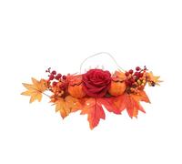 MOTHNUR Couronne D'érable Citrouille Couronne D'érable Artificielle Guirlande De Feuilles d'automne Artificielles Décoration d'automne Orange Plastique