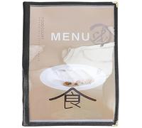 MOTHNUR Couverture de Classeur à Menus Transparente en PVC Souple 6 Pages 12 Faces Étui Protège-Menus Antidérapant et Imperméable pour Carnets Professionnels et Agendas