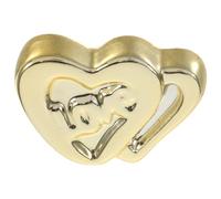 MOTHNUR Cœur Décoratif en Céramique Dorée Mini Décoration de Table Romantique pour Mariage et Saint-Valentin Statue Cœur Double pour Centres de Table et Loisirs Créatifs