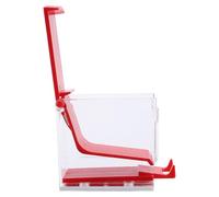 MOTHNUR Distributeur de Rouleaux de Coton Plastique Transparent à Pression avec Base Antidérapante Boîte Étanche Compacte Rouge pour Usage Professionnel et Domestique Organisateur
