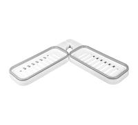 MOTHNUR Étagère D’Angle Pliable sans Perçage en Plastique Blanc Gris Support de Rangement Mural Multifonction pour Salle de Bain Organisateur pour Articles de Toilette et Serviettes