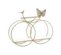 MOTHNUR Étagère Murale Style Scandinave Fer Doré Double Anneau Rangement Simple et Stable pour Salon Chambre et Bureau Design Épuré et Facile à Installer