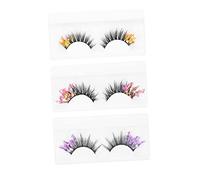 MOTHNUR Faux Cils Colorés 3 3D Paillettes Naturels Réutilisables pour Maquillage de Nuit Jour Convient à Toutes Femmes