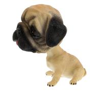 MOTHNUR Figurine Chien Bobblehead Résine à Ressort Décoration Mignonne pour Tableau de Bord de Voiture Chien Qui Secoue la Tête Statue Carlin Accessoire Voiture Original