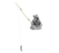 MOTHNUR Figurine de Pêcheur Assis en Céramique pour Décoration Bonsaï Aquarium et Jardin Miniature Ornement Paysager Symbolique de Sagesse et Longévité Statuette Artisanale Réaliste
