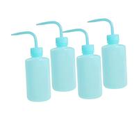 MOTHNUR Flacon de Rinçage 250Ml Lot de 4 Bouteilles Compressibles en Plastique pour Extensions de Cils Nettoyage Buse Courbée pour Coiffeurs et Tatoueurs