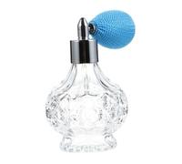 MOTHNUR Flacon Vaporisateur de Parfum Verre avec Pompe à Pompon Rechargeable Design Sculpté Rétro et Portable pour Huiles Essentielles et Lotions