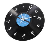 MOTHNUR Horloge Murale Silencieuse Inversée en Vinyle Noir, Pendule Rétro Décorative, Design Créatif sans Bruit, pour Salon Et Bureau, Décoration Murale Originale
