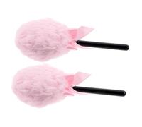 MOTHNUR Houppettes à Poudre pour Maquillage Visage 2 Pièces Taille Moyenne Douce Succette Poudrière Rose Clair Ergonomique Femmes et Adolescentes Usage Quotidien