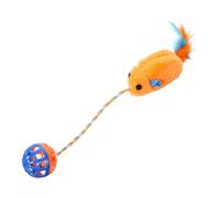 MOTHNUR interactif pour Chat Peluche avec Clochette Souris Orange Amusante pour Chats Stimulation Mentale et Activité Physique pour Intérieur et Prévention des Dégâts