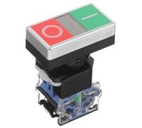 MOTHNUR Interrupteur à Bouton-poussoir Double Plat Rectangulaire Bouton Marche Arrêt un Contact Normalement Ouvert Normalement Fermé Interrupteur Momentané pour Contrôle Industriel